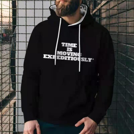 Time Is Moving Expeditiously Drawstring Hoodie